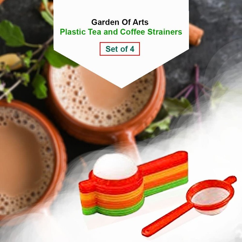 Garden Of Arts Plastic Tea and Coffee Strainers, Multicolour (Set