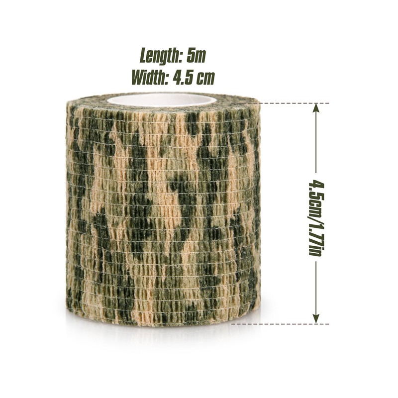 Volein 6 Roll Camo Wrap Tape, Camouflage Self-adhensive Form Tape,