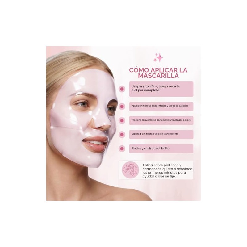 Quasi Mascarilla Facial Salmón DNA PDRN Colágeno Hidrolizado 4 pzas