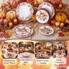 125PCS Thanksgiving Plastic Plates Pomegranate Design for Fall Party