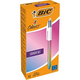 BIC - 1 Ballpoint Pen 4 Classic Colours Gradient Medium Tip 1mm 1 Visual Blue