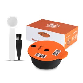 i Cafilas Refillable Coffee Capsule for Tassimo Bosch, Reusable Refill Capsule Coffee Capsule Coffee Filter + Tamper for Tassimo Bosch (200 ml Coffee Capsule)