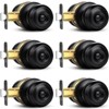 Sopoby Privacy Door Knob, 6 Pack Matte Black Round Keyless