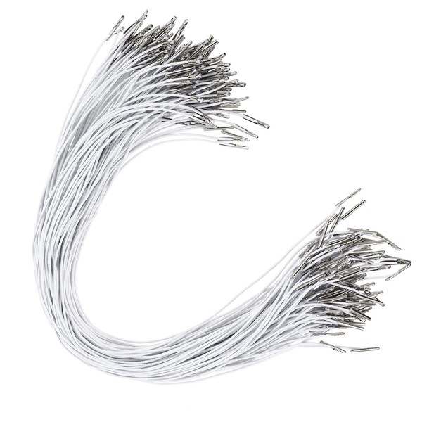 EXCEART 100pcs Elastic Barbed Cord Stretch Round Strings with Silver