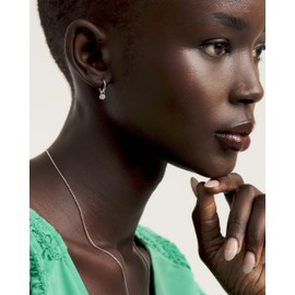 Ted Baker Sinalaa Crystal Huggie Hoop Earrings For Women (Silver/Crystal)