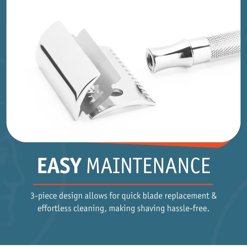 MERKUR 25C Double Edge Safety Razor in Bright Chrome with