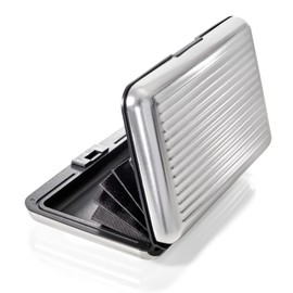 Vallet Aluminium Credit Card Case for Men and Women, Blocks RFID and NFC, Credit Cards, ID Cards, Wallet, Purse, Black, Silver