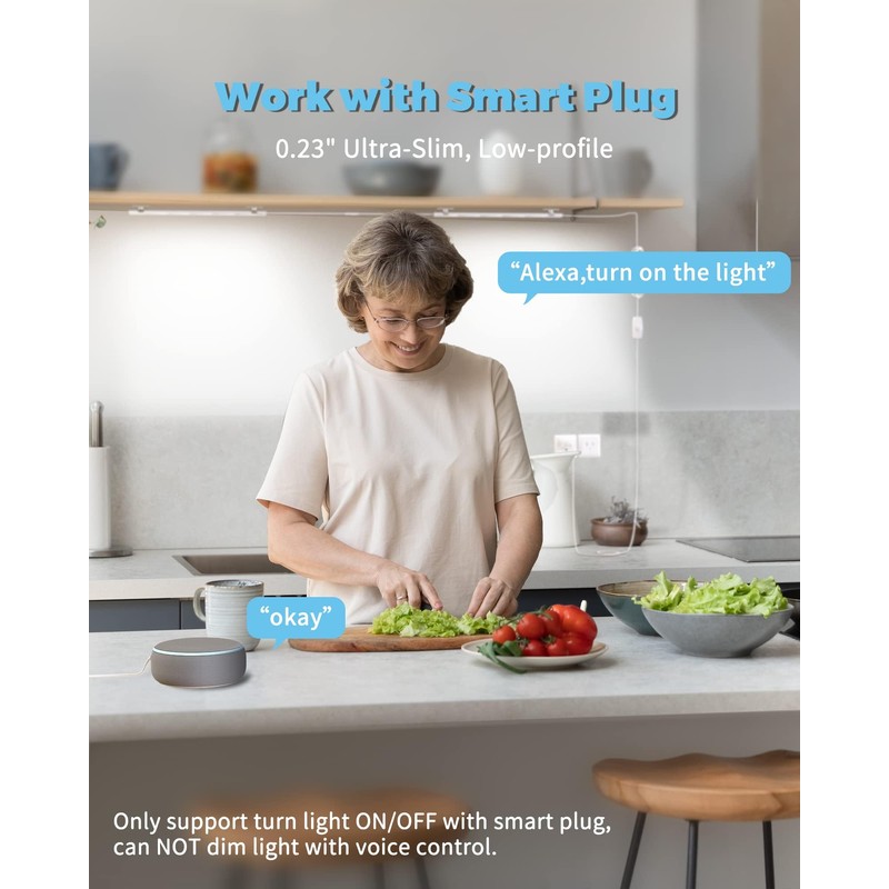 ASOKO HOME Dimmable Wired Under Cabinet Lighting - 2 Pack