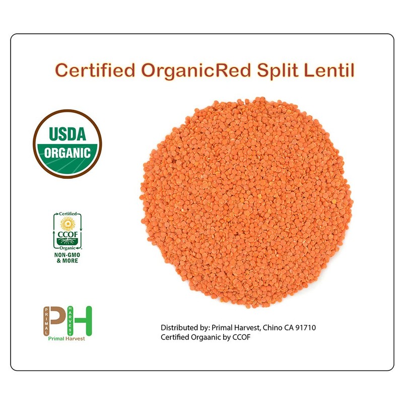 Organic Red Split Lentils aka Masoor Dal low calories rich