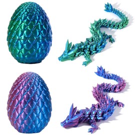 ElevaPulse Pack of 2 Easter Surprise Dragon Egg Figures, Dragon Figures, 3D Dragon, Dragon Egg with Dragon, 3D Dragon in Egg, Dragon Toy, Dragon Egg, 3D Dragon, for Cars, Offices, Houses