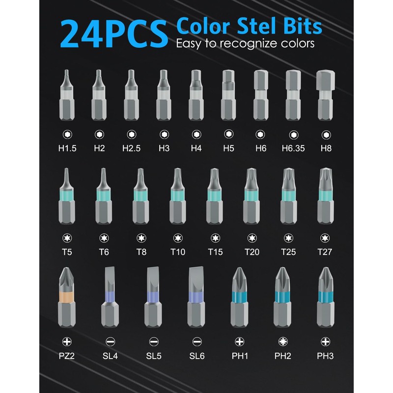 24 in 1 Magnetic Screwdriver Set, Mini Ratchet Screwdriver Set,