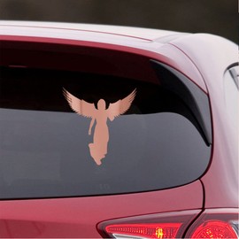 NBFU Decals Angel with Wings (Rose Gold) (Set of 2) Premium Waterproof Vinyl Decal Stickers for Laptop Phone Accessory Helmet Car Window Bumper Mug Tuber Cup Door Wall Decoration