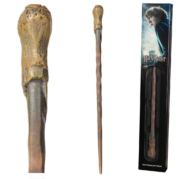 The Noble Collection - Ron Weasley Wand in A Standard Windowed Box - 14in (36cm) Wizarding World Wand - Harry Potter Film Set Movie Props Wands
