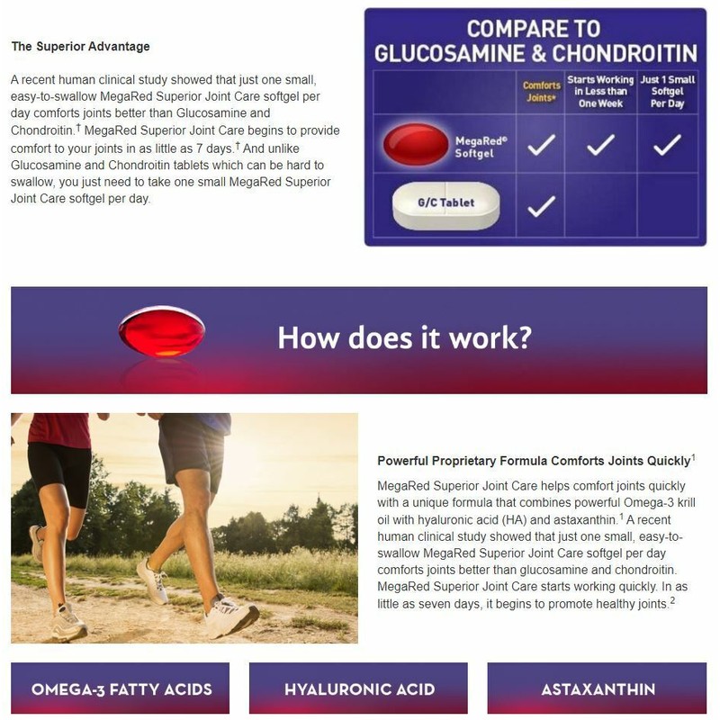 SCHIFF MegaRed Superior Joint Care, Omega-3 Krill Oil+HA+Astaxan