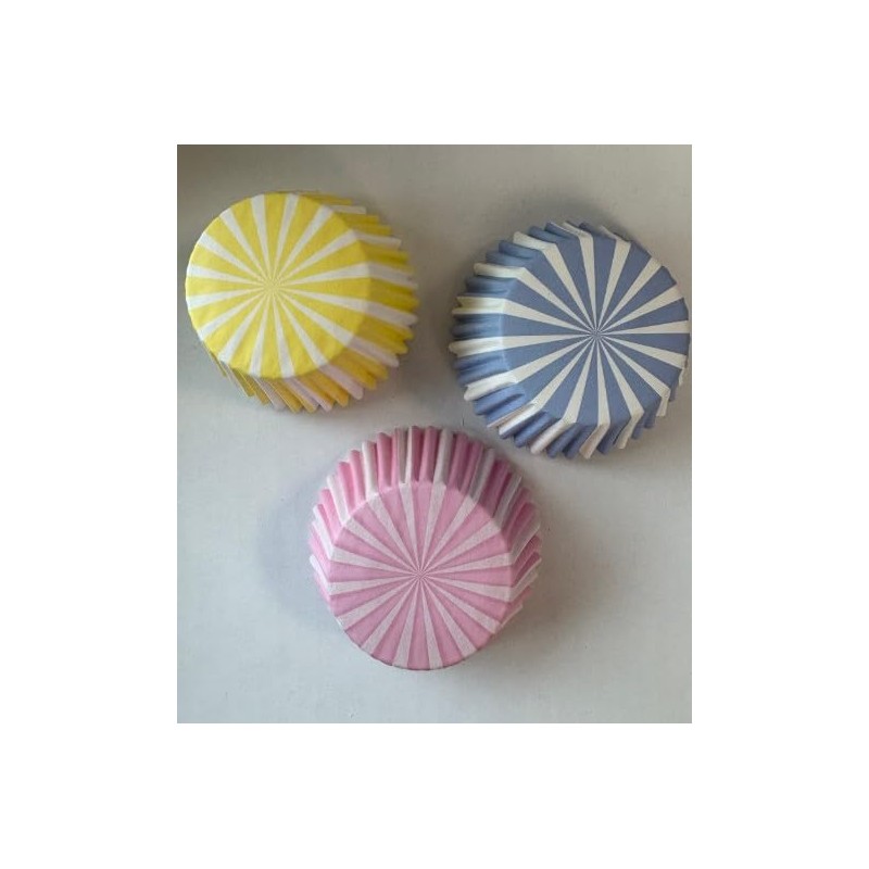 Anniversary House Pack of 75 Stripe Cupcake Cases for Spring