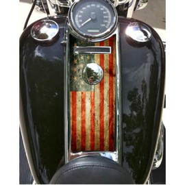 Kustom Cycle Parts Aftermarket Rustic American Flag Plastic Dash Panel Console Insert! Compatible with 2008-2023+ Harley Davidson Road King Dash