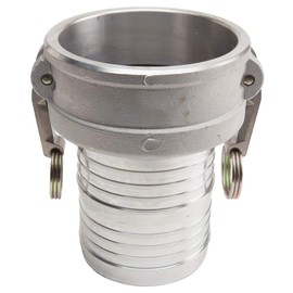 4" Aluminum Camlock Hose Shank Fitting - Aluminum Hose Barb Coupler - Aluminum Type C Female Cam Lock Hose Adapter - Barbed Hose Cam & Groove Coupler