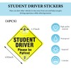 JUSTTOP 4 PCS Student Driver Sticker for Car Window, 5''×5''