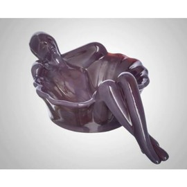 Ballerina Mint/Soap Dish - Art Deco - Original Westmoreland Glass Mould - American Made - Mosser Glass USA (Eggplant)
