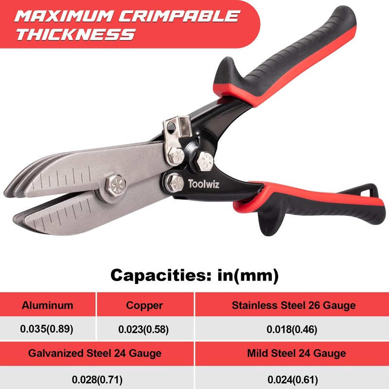 Toolwiz 5 Blade Sheet Metal Tools, Duct Crimping Tool for