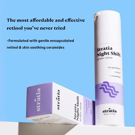 Stratia Night Shift Retinol Cream – Age-Defying Face Moisturizer for Smooth, Radiant Skin, Hydrating & Gentle Lotion for All Skin Types, 1.7 Fl Oz