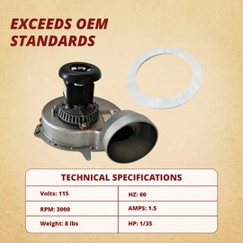 Inter City Flue Exhaust Blower Fan Assembly 1014433 1014529 10011645 10011945 RFB433 119290-00 J238-150-1521 1013517 66529