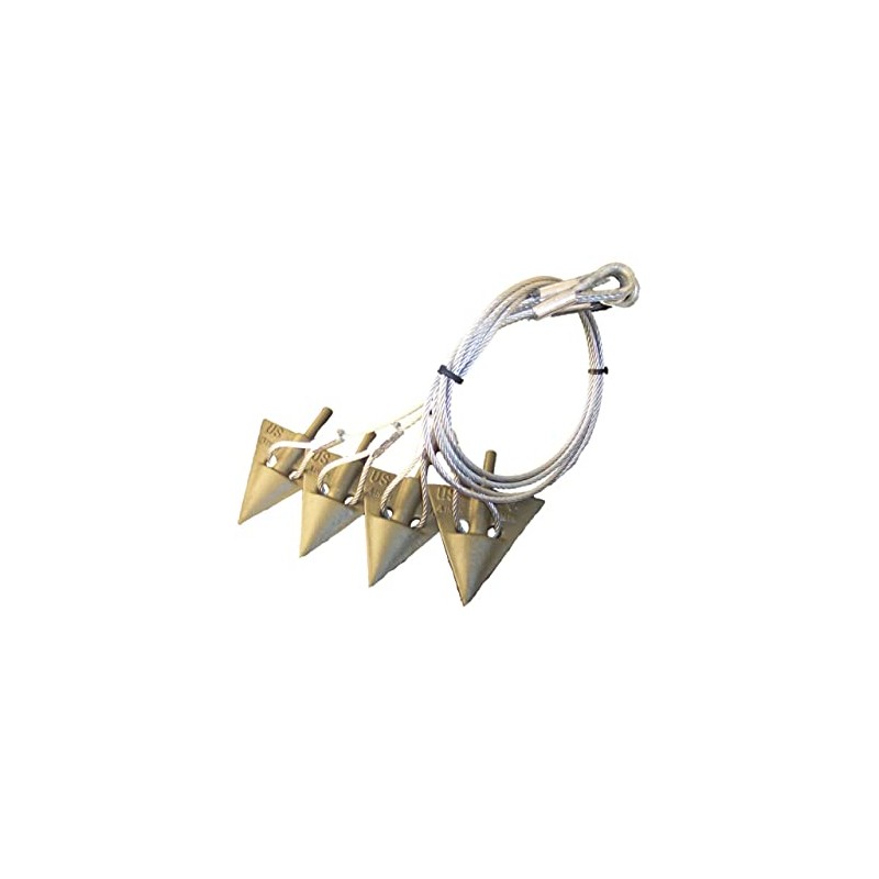 4" Earth Anchor (4 Anchor Set) W/3/16" Cable Assembly "WITH