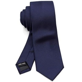 MAIANY Men's Tie, Classic Slim 6 cm Elegant Tie for Wedding, Office or Festive Events, Plain Satin Tie with Fine Knit, darkblue