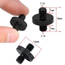 XSAJU 2 Pcs Camera Screw 1/4 Shooting Screw Double Head Stud Male Tripod Monopod Screw Adapter Multi-Purpose Black