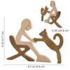 Enkrio Cat Figurine Wooden Sculpture Object Nordic Interior Wood Decoration