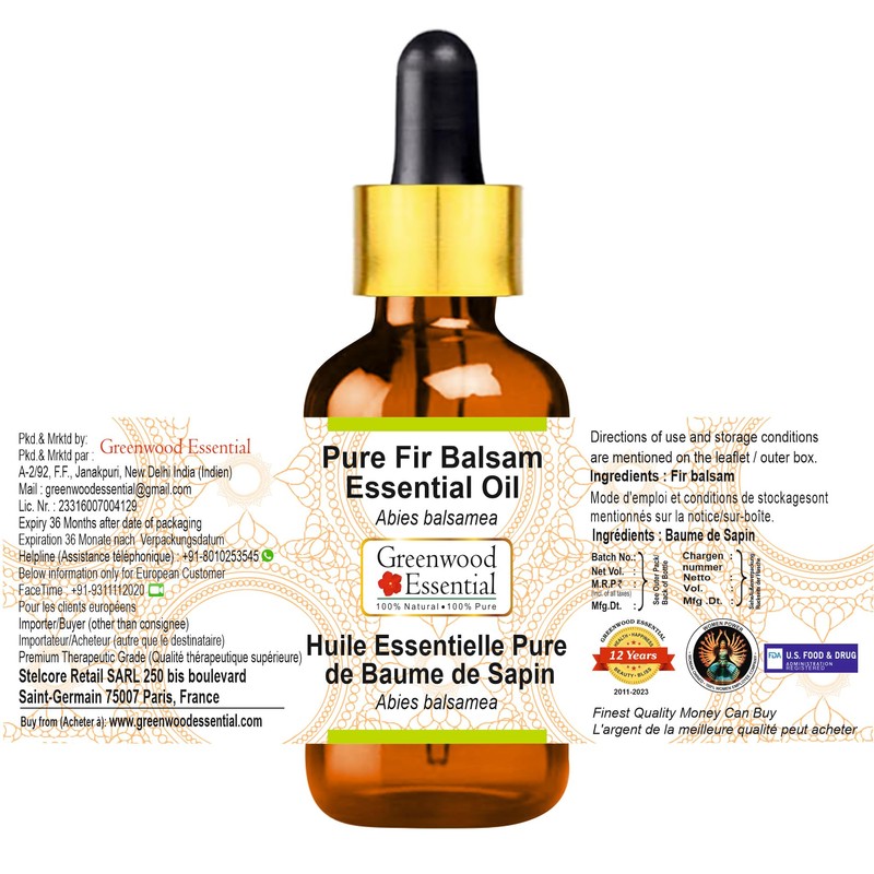 Greenwood Essential Pure Fir Balsam Essential Oil (Abies balsamea) with