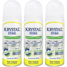 Krystal Stone Desodorante Lemongrass Roll on 90ml 3 Pack