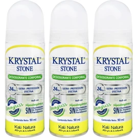 Krystal Stone Desodorante Lemongrass Roll on 90ml 3 Pack
