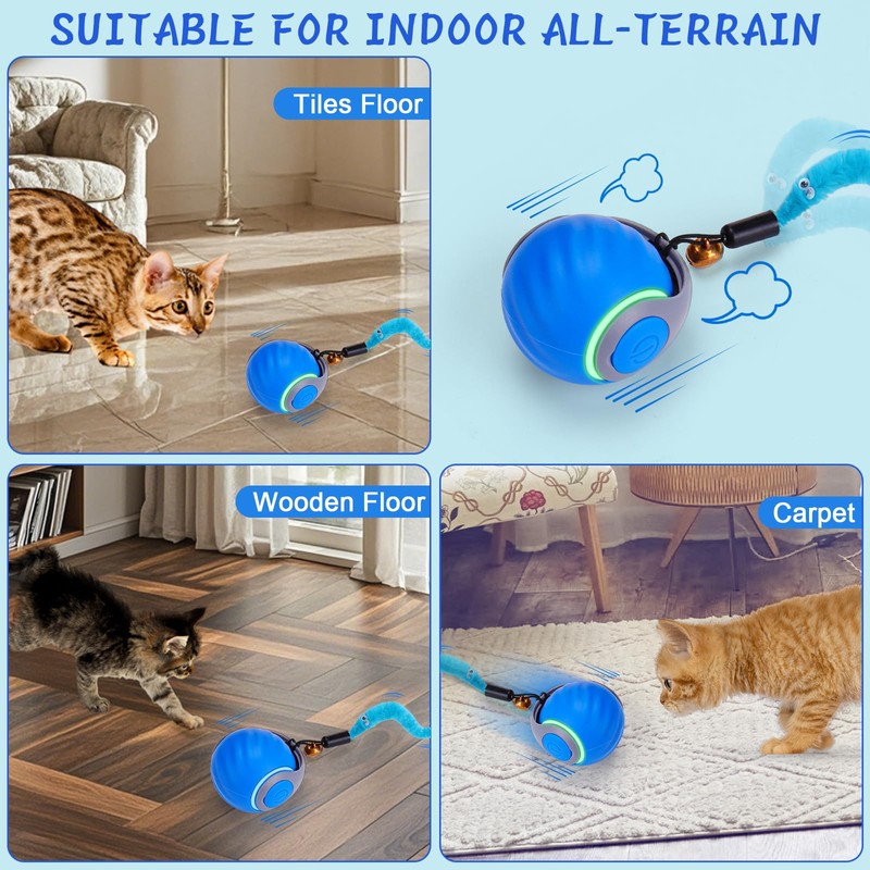 BABORUI BABORUI Interactive Cat Toy Ball - Automatic Interactive Cat