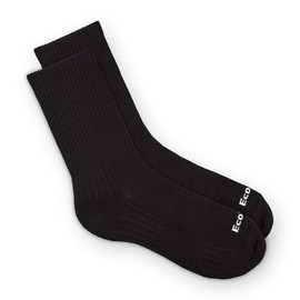 EcoSox Bamboo Viscose American Crew Socks For Men & Women | Super Soft. Keep Your Feet Dry & Blister-Free (Medium - Solid Black) 1006-4