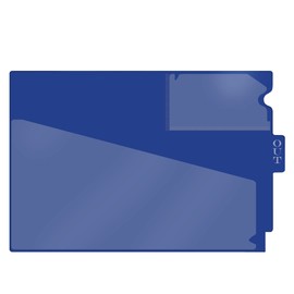 Doctor Stuff - Center Tab Vinyl Outguides, Diagonal Cut Front Pocket, Top Charge Out Slip Pocket, Plastic File Folder, Letter Size 9" x 13-1/4", Navy, 25/Box