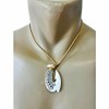 Hawaiian Hand Carved Tattooed Bone Fish Hook Necklace w/Khaki Cord.