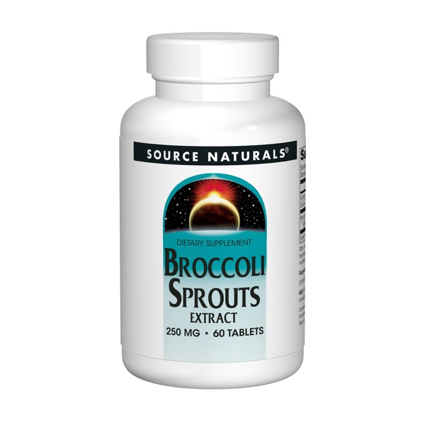 Source Naturals Broccoli Sprout Extract, 250mg - Powerful Superfood Supplement, Source of Sulforaphane, Fiber & Calcium - 60 Tablets