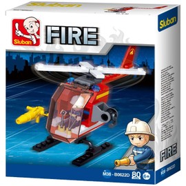 Sluban M38-B0622D Small Fire Helicopter 77 Pcs, Multi-Colors