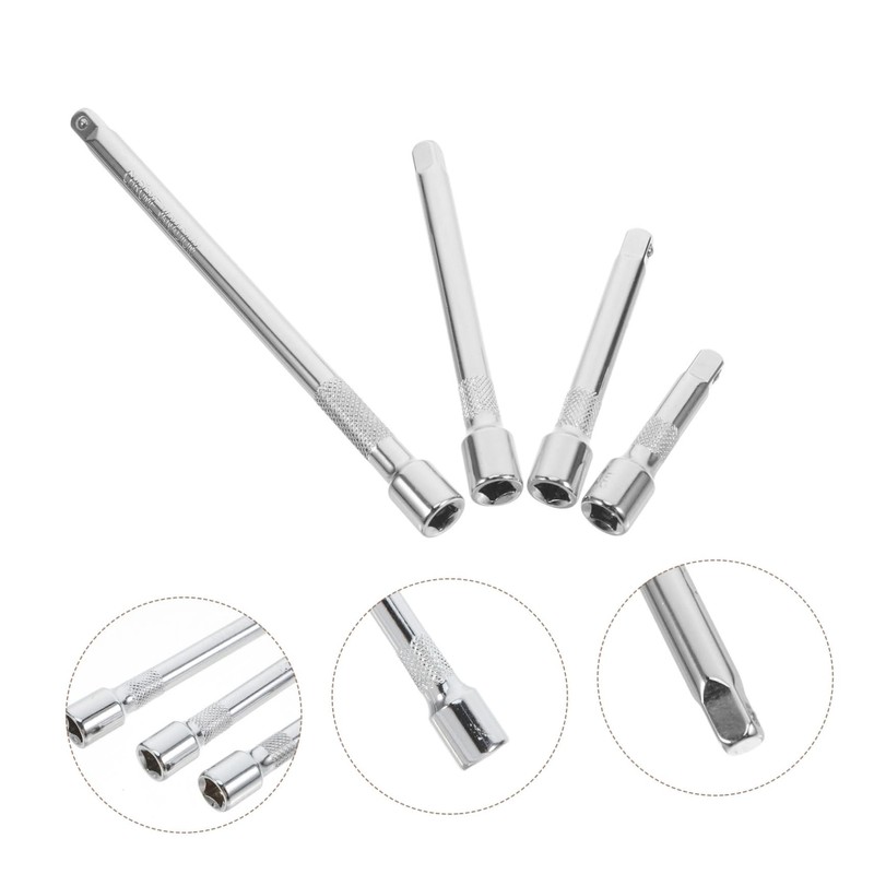 GLEAVI 4pcs Ratchet Wrench Extension Set Wobble Extension Tool for