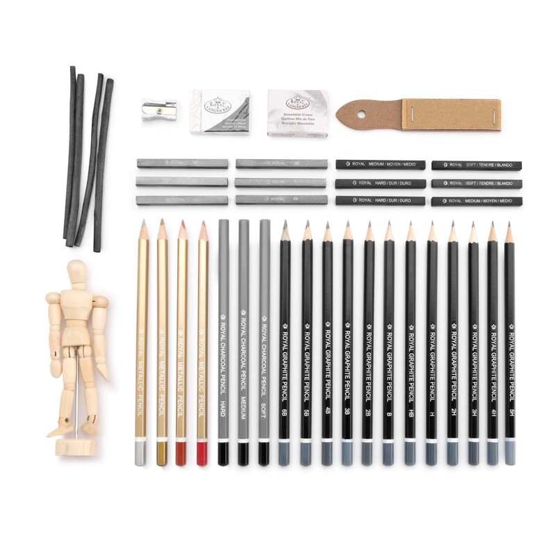 Royal & Langnickel Premier 40pc Artist Sketching Drawing Pencils Wooden