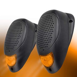 MAGNADYNE Linear Series Water Resistant 3 Inch Surface Mount Satellite Speaker w/Amber LED Lighting | Set of 2