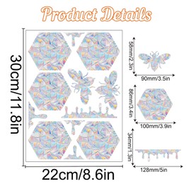 Traziewell Bee Window Stickers Bird Window Strike Prevention Stickers Rainbow Suncatcher Home Decoration and Supplies Window Decals for Glass Privacy 0319