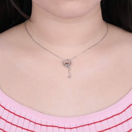 AoedeJ Cat Moon Necklace 925 Sterling Silver Lovely Kitty Cat Pendant Necklace for Women Birthday Gift (Style 2)