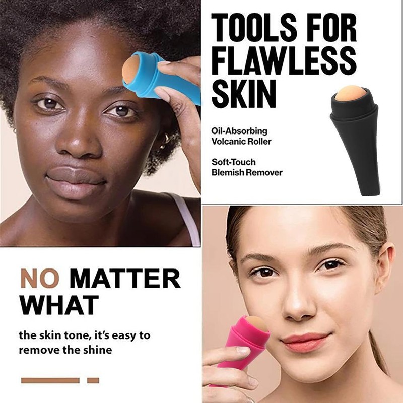 Portable Oil Absorbing Volcanic Face Roller Shrink Pores Oil Control