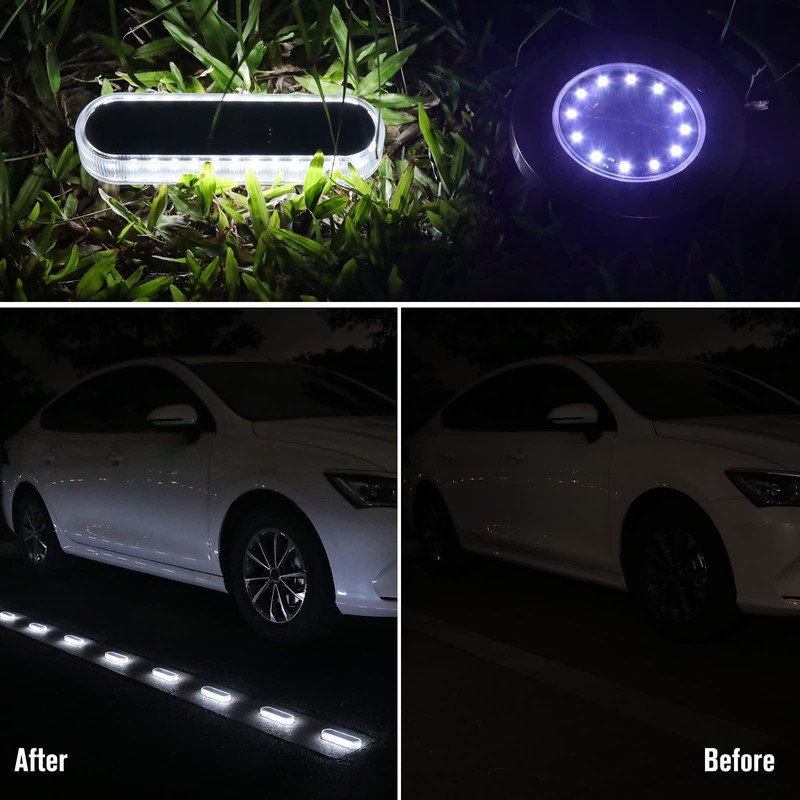 Honalia Solar Deck Dock Driveway Lights Outdoor Solar Powered Waterproof,