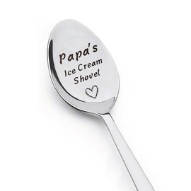 Papa Birthday Christmas Xmas Gifts for Daddy Dad Grandad Gifts from Grandchildren Papa Daddy Gifts from Daughter Son Grandpa Gifts from Granddaughter Grandson Papa Ice Cream Spoon