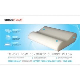 ObusForme PLCSPME Memory Foam Contoured Support Pillow for Neck/Spine Alignment