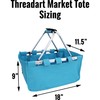 Threadart Large Collapsible Market Basket - Natural | Aluminum Frame