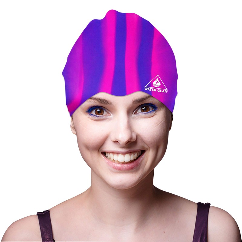 Water Gear Jazz Silicone Swim Cap - Flexible Unisex -